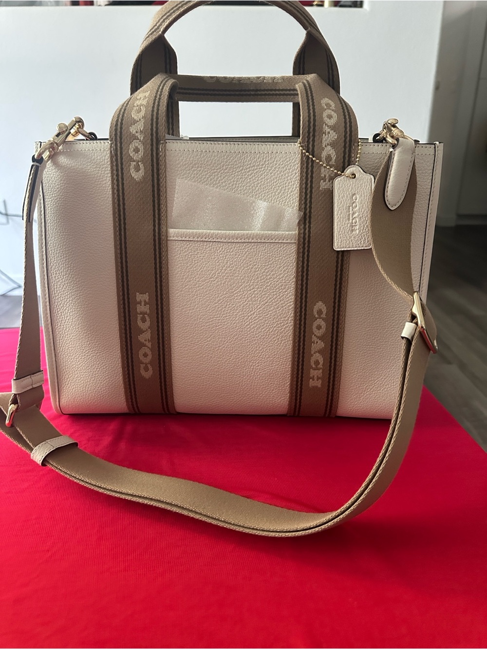 Coach Tote Bag Gold/Chalk Multi - Picture 1 of 7
